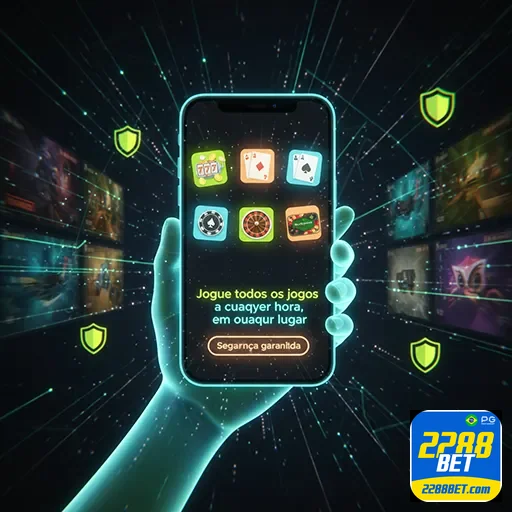 Pessoa jogando em cassino móvel na 2288bet, acessível e confiável